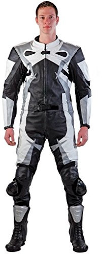 Edelnice Trachtenmode Lemoko Leder Motorradkombi Zweiteiler schwarz weiß silber