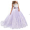 NNJXD Ragazze Pizzo Ricamo Fiore Matrimonio Festa di Compleanno Principessa Abito Coda Lunga Dimensione (140) 8-9 Anni 406 Viola-A