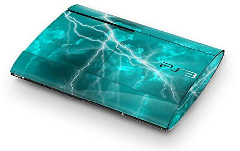 Skins4u Aufkleber Design Schutzfolie Vinyl Skin kompatibel mit Sony PS3 Playstation 3 Super Slim Apocalypse Türkis