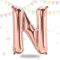 FUNXGO Folienballon Buchstaben Rosegold N - Buchstaben Luftballon Klein N - ca. 40cm Nur Luftfüllung - Ideal für Geburtstag, Hochzeit & Party Deko - Ballon Buchstabe N Rosegold