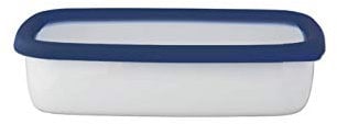 HoneyWare CLASSIC LINE Emaille Frischhaltedose mit Deckel | Flach | 0,9 L | hitzebeständig bis 400°C | Meal Prep Boxen für alle Herdarten, Backofen und Grill geeignet | Aufbewahrungsbox mit Deckel