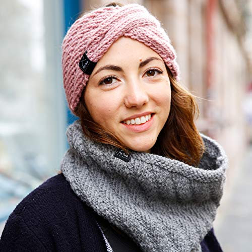 Loop Stricken -DIY Set Loop und Stirnband Wintertraum- Strickset Puder: 5X Merinowolle + Strickanleitung + GRATIS Label – Strickset Loop – Schal Stricken + Stirnband Stricken – Stricksets von Myoma