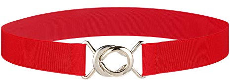 Syuer Damen Stretchy Skinny Taillengürtel Einfacher Stil Elastischer Gürtel für Jeanskleider (XXL-XXXL (88-115cm), Rot)