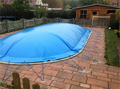 Aufblasbare Abdeckplane für Pool achtform 5,00 x 8,55m, Farbe: blau, Air Cover, wasserdicht, reißfest