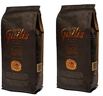 CAFES GUILIS DESDE 1928 AMANTES DEL CAFE Café en Grano Arábica 100% Black Blend de Tueste Natural 2 kg