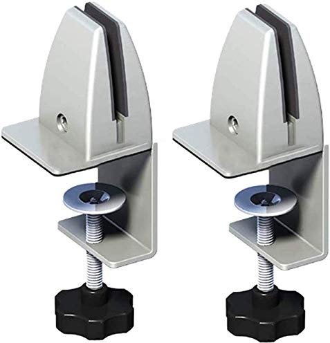 Büro-Schreibtisch Trennwand Clip, Klemmhalter für Plexiglas, Tischklemme für Spuckschutz, Einfache Installation, für Büro Max Tischplatte: 15-40mm, 2 Stück