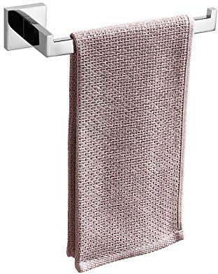 TASTOS Porte-Serviettes carré en Acier Inoxydable de qualité supérieure, Robuste à Fixation Murale, Barre Porte-Serviette Moderne pour Salle de Bain, Cuisine, Chrome Poli