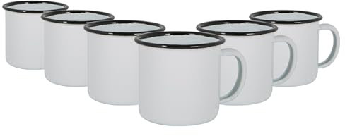 Argon Tableware Espresso Cups - 130ml - Pack of 6 - Black Small Metal Insulated Coffee Mugs Lightweight Camping Cups for Drinking Tea, Hot Chocolate, Coffee