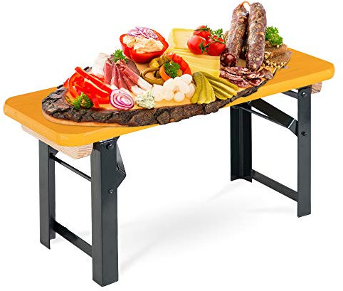 Stagecaptain BB-55 ON Hirschgarten Bierzeltbankerl 2X Set - Bierzelt-Bank im Miniaturformat - Nützliche Deko für jedes Buffet - Abmessungen (LxBxH): 54,5 x 19,5 x 26,5 cm - Orange