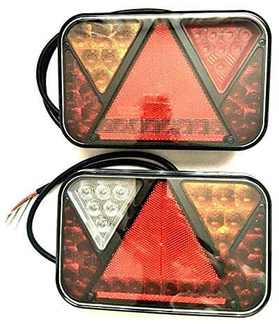 MelTruck® 2x LED Rückleuchte 6 Funktionen 12V f. Anhänger mit Kabel 1m Anhängerbeleuchtung