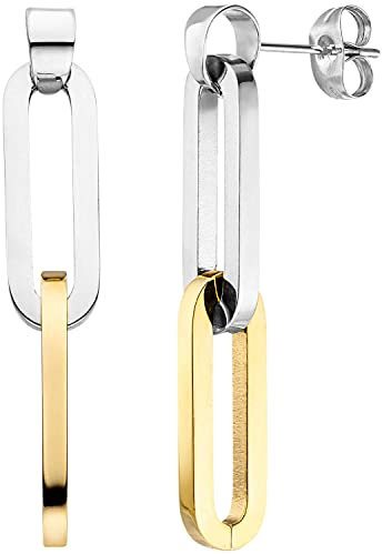 Jobo Damen-Ohrhänger aus Edelstahl Bicolor beschichtet