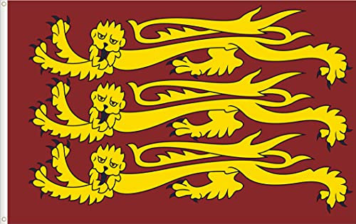 ENGLISCH KÖNIGLICHE FLAGGE MITTELALTER. PLATAGENET. S XII-XIV HOCHWERTIG SEIDENSATIN QUALITÄT. GRÖßE VON 150X90 CM