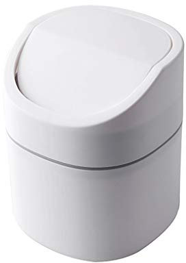 Papelera Reciclaje Pequeña papelera, la basura de plástico puede 0.5GAL Papelera oscilación Tapa / Prensa for abrir la tapa, cubo de basura Cubo de la Basura ( Color : White , tamaño : Shake the lid )