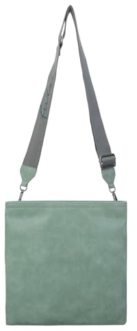 Fritzi Ronja Cross Vintage Crossbody Kunstleder Damen Umhängetasche Handtasche Festival City vegan Vintage-Waschung 15 x 29 x 3 cm – Schwarz, Rosa, Braun, Grün, Grau, Beige, Pink, Blau