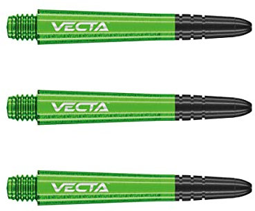 WINMAU Dart Shaft - Vecta Polycarbonat Dartschäfte - 1 Set pro Packung (insgesamt 3 Dart-Schäfte) - Professionelles Dartzubehör - Grün & Schwarz Intermediate Schäfte