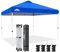 EAGLE PEAK Tonnelle de Jardin Pliable 3.6x3.6m Pop-up Gazebo Tente Pliante Pavillon，avec Sac de Transportable à Roulette pour Camping, Plage, Jardin, Bleu