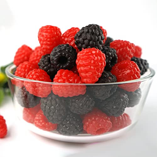 BYNYXI 100 unidades de fruta, frambuesa, morera, fruta, fruta artificial, cerezas, decoración de frambuesa, mora, fruta, fiesta, festival, bricolaje, fotografía, accesorios