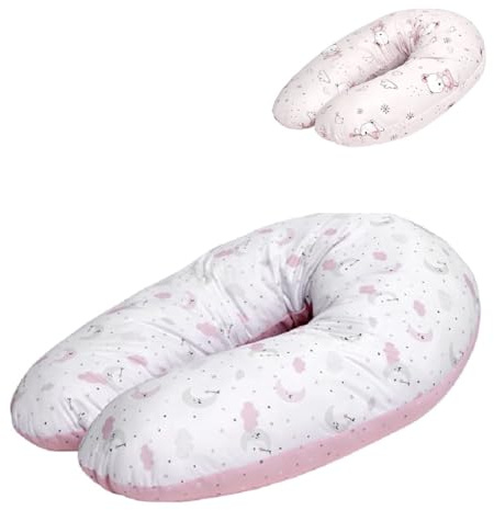 Lorelli Schwangerschaftskissen Stillkissen, 100% Baumwolle, 190 cm lang, Farbe:pink