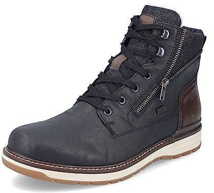 Rieker Herren Schnürstiefeletten 39440, Männer Stiefeletten, wasserabweisend, riekerTEX,uebergangsschuhe,schwarz (00),43 EU / 9 UK