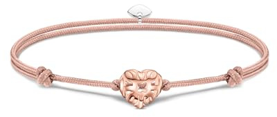 THOMAS SABO Armband Karma Secret mit Herz Bead rosévergoldet 925 Sterlingsilber, 750 Roségold Vergoldung, Nylon