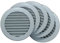 5 Pack - 4'' Inch / 100 mm Plastic Vent Cover Grey - Round Soffit Vent - Exhaust Ventilation Louver - Air Inlet Grille Cover - Built-in Screen Mesh - HVAC Ventilation
