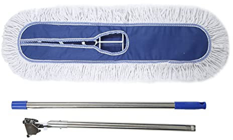 CHEOTIME Fregona De Limpieza Ajustable Giratoria De 360 Grados, Fregona Plana, Fregona Plana De Tela Oxford, Fregona De Limpieza De Suelo, Fregona De Hotel para El Hogar De Fábrica(80cm-1 Juego)