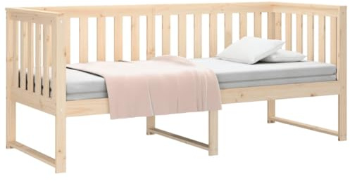 vidaXL Tagesbett Sofabett Gästebett Sofa Einzelbett Bettsofa Bett Bettgestell Schlafsofa Holzbett Bettrahmen 75x190cm Massivholz Kiefer