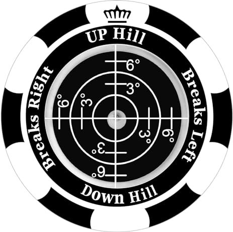 OlibaDu Golf Green Reader, Golf Ball Marker with High Precision Green Reading Aid, Poker Chip Style Bubble Level - Golf Accessories for Men