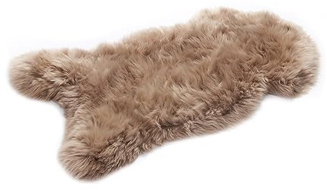 HOME LAMB Lammfell Cappuccino 100-110 cm - Weich Schaffell Echt - Natürliche Lammfell Teppich Wohnzimmer - Flauschig Lammfell Echt - Deko Fell Schlafzimmer - Naturfell - Lammfelle