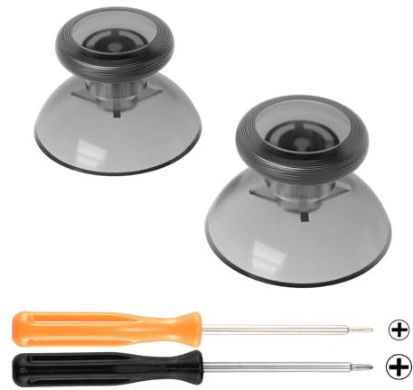 eXtremeRate Recambios de Joysticks para Nintendo Switch Pro Controlador, Analógico 3D Thumbsticks Palanca de Reemplazo con Destornillador para NSP Mando, Transparente Negro