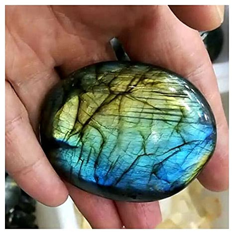 FUERLI dell'equilibrio Labradorite Naturale Cristallo di Quarzo Lucido Energia Palma Pietra Roccia Guarigione Reiki Esemplare 40-50 mm Pietra fortunata Cristallo Casa
