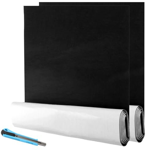 VIDETOL 2 Rollen Filzgleiter Selbstklebend, 40 x 150 cm Teppichfliesen Selbstklebend, Schwarzes Filz Selbstklebend mit Kunstmesser für Stuhlbein, Couch und Bodenschutz