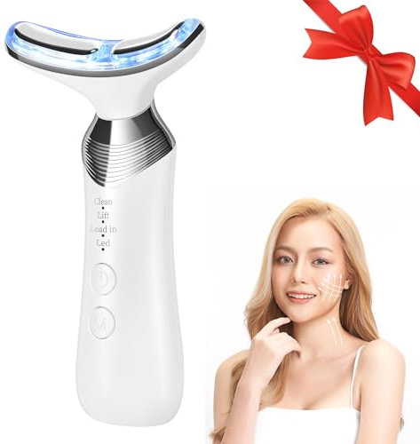 CARER SPARK Facial Massager Device Anti-Wrinkle, 4-in-1 RF Neck Face Massage Device EMS Vibration Light 4 Modes for Anti-Aging Lifting & Firming Skin Care