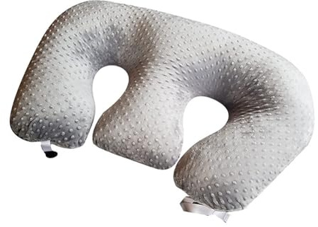 YOUOUYEN Multifunctional twin nursing pillow, maternity nursing pillow, machine washable cotton twin support pillow, anti-spill milk, anti-vomiting cushion (Grey)