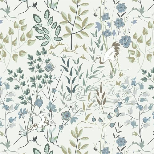 Timeet Klebefolie Muster Cream Weiss Matt 41x1000cm Selbstklebende Tapete Cream Weiß Botanischer Möbelfolie Selbstklebend Tapeten Wasserdichte Vinyl Folie für Möbel Wand Schrank Schlafzimmer