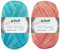 2x100 Gramm Gründl Hot Socks Malcesine (Sockenwolle aus 75% Schurwolle, 25% Polyamid (superwash) (Koralle + Pool)