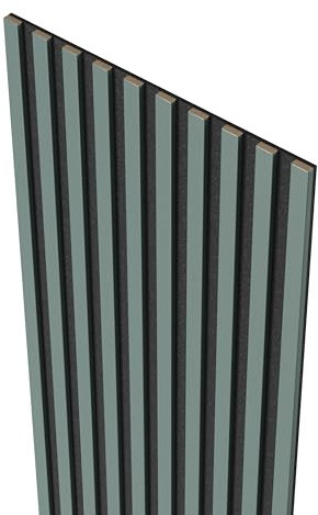 MEBANO. Akustikpaneele Holz 265 x 53 cm, Farbe: Olive Wandpaneele, Holzpaneele Wand, Moderne Lamellenwand auf Filz, MDF Wandverkleidung