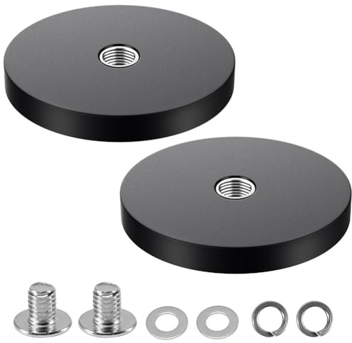 2 Stück Neodym Magnete Gummiert, Ø 88mm Gummi Runde Magnete, Starke gummiert Magnete Anti Rutsch mit M6 Innengewinde Gewinde Bohrung, 55kgs Tragkraft, für Schrauben Öse oder Haken