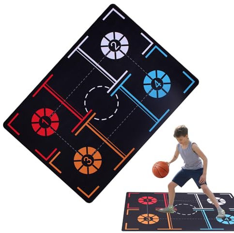 Basketball Dribbling Matte, Erwachsene Kinder Basketball Fußschritt Trainingsmatte Leises Training Ballkontrolle Basketballmatte für alle Niveaus für Hof, Fitnessstudio