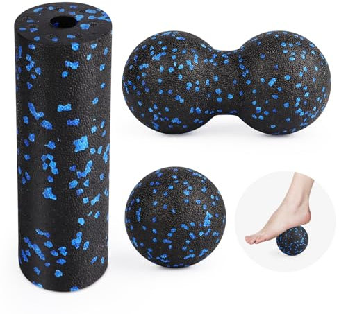 NVIYAM Faszienball Set, Erdnuss Massageball, Lacrosse Ball, Fascia Ball Set, Faszienball für füße, Massageball Faszien Ball, Trigger Point Release Lacrosse Ball für Faszientraining DurchfüHren