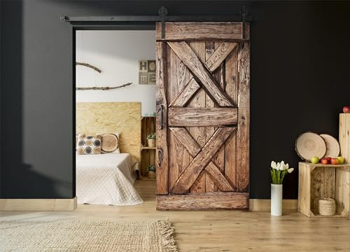 SEART Massive Schiebetüren aus Eiche, massiv im Landhausstil Old (90x210, Naturöl)