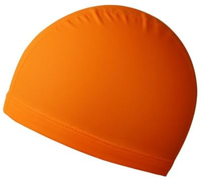 GIVBRO Gorro de natación elástico naranja antideslizante gorro de baño para hombres y mujeres, pelo largo y corto
