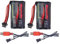 RoaringTop 7,4V 2000mAh 2S Lithium-Ionen-Akku, wiederaufladbar, mit SM-4P Stecker, 2 USB-Ladekabel, für RC-Fahrzeuge, RC-Kletterfahrzeuge und RC-Boote