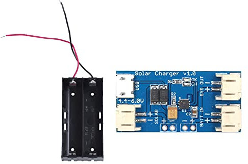 Goorvoucs Plastic 2 x 3.7 V 18650 Battery Holder with Mini Solar Lipo Charger Board CN3065 Lithium Battery Charger Board Module