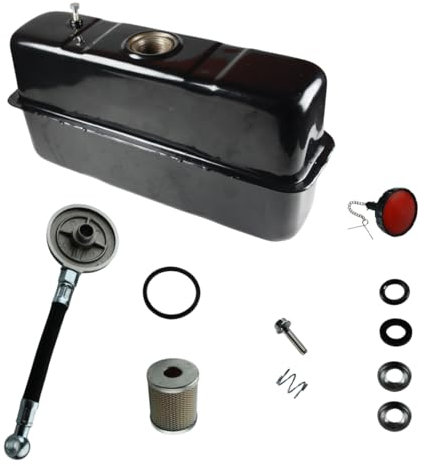 Generico Kit Serbatoio Completo + Supporto Filtro Nafta + Tasselli Serbatoio + Tubo Collegamento compatibile per motori Lombardini Diesel 6LD360 6LD400 6LD435 LDA520 per motozappa e motocoltivatore
