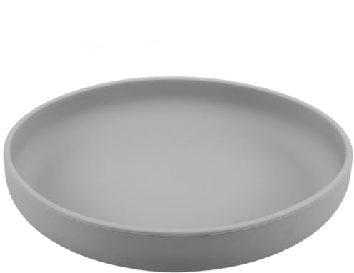 FRCOLOR Adaptive Silicone Scoop Plate 8 Inch Food Grade Suction Cup Dish Non-Slip Plate for Elderly and Disabled Flexible Unbreakable Tableware for Home
