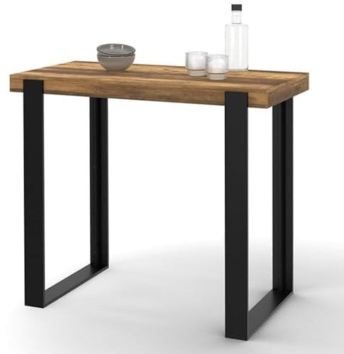 IDMarket Phoenix - Mesa alta de bar (90 cm), color negro y negro