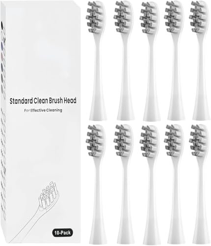 10 Stück Ersatzbürsten Kompatibel mit Wondersmile Elektrische Zahnbürste, Aufsteckbürsten Passend für Wondersmile Schallzahnbürste, Bürstenköpfe für Wondersmile, Weiß