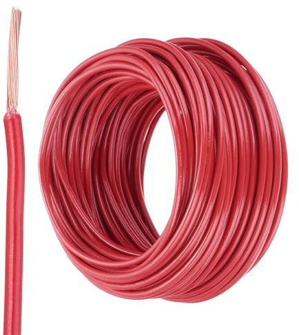 sourcing map 75 Feet Electrical Wire Insulated Stranded Copper 12 AWG Hook Up Wire Cable THHN Wire Doorbell Wiring, Industrial, Trailer Wiring, Electrical Rated for 600 Volts,UL listed,Red