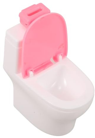 Mini Dollhouse Toilet Paper Holder Toy Toilet for Pretend Play Dollhouse Bathroom Accessories and Decorations Reusable Plastic Miniature Furniture